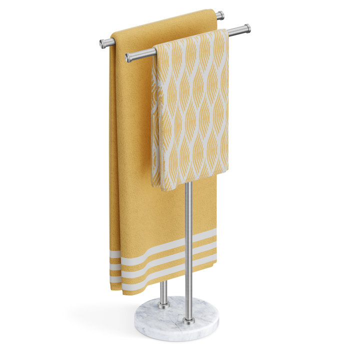 KES Standing Towel Rack For Bathroom Floor, 2-Tier Free Standing Towel ...